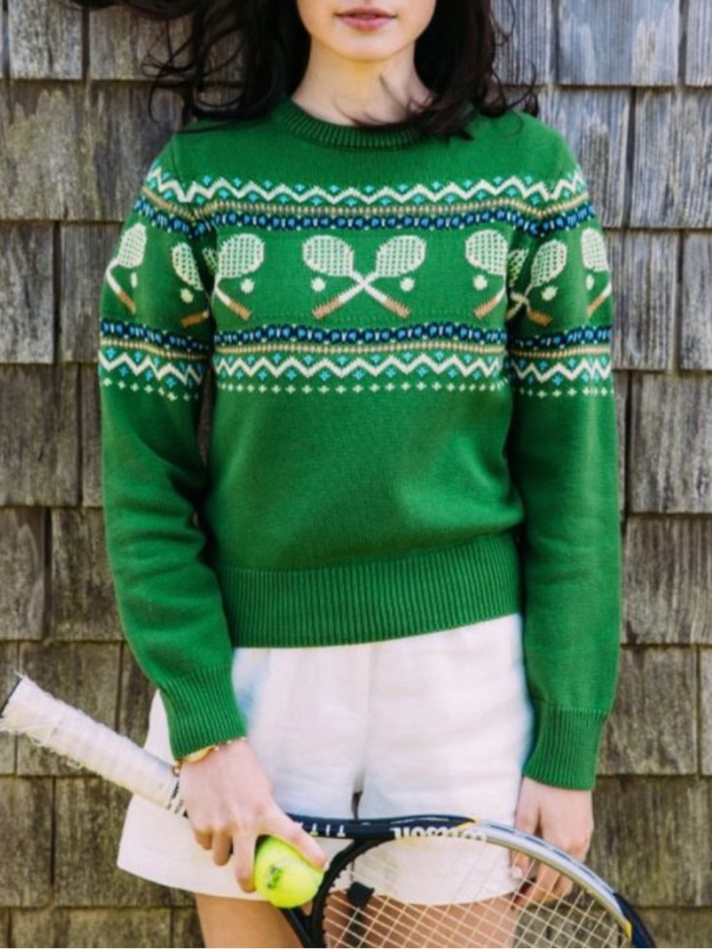 Kiel James Patrick KJP Green Fair Isle Tennis Sweater - Women’s Large New